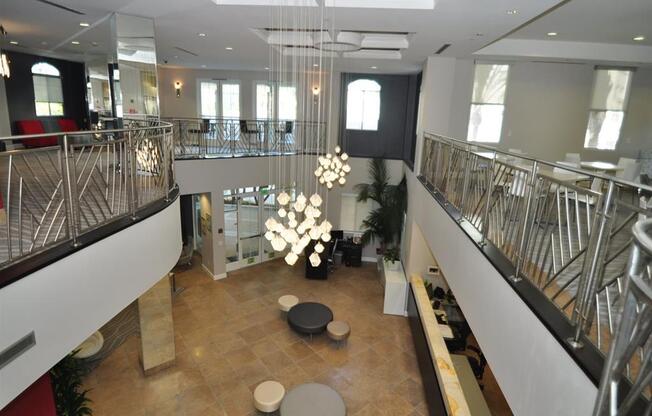 Aerial Lobby View at La Jolla Crossroads Apartments, California