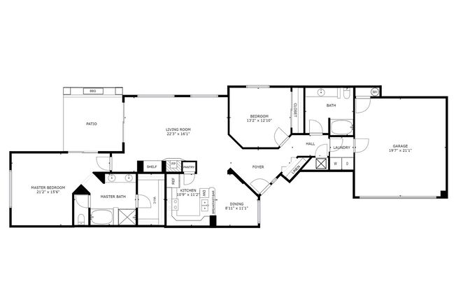 2 beds, 2 baths, 1,598 sqft, $2,200, Unit 1901