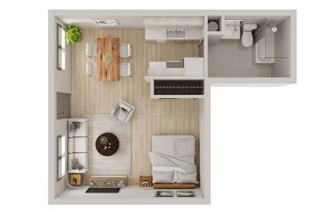 Studio, 1 bath, 450 sqft, $1,125, Unit 12