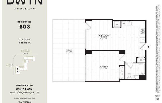1 bed, 1 bath, $5,870, Unit 803