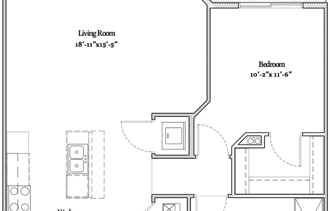 1 bed, 1 bath, 819 sqft, $1,250, Unit YH1039