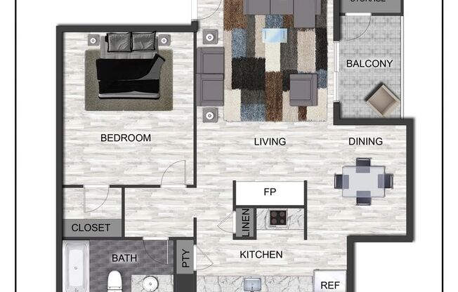 1 bed, 1 bath, 704 sqft, $1,039, Unit 3055