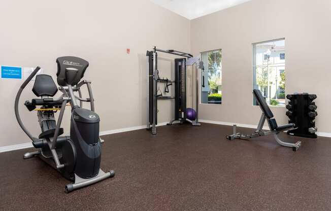 gym with exercise equipment