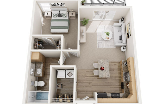 1 bed, 1 bath, 676 sqft, $1,117