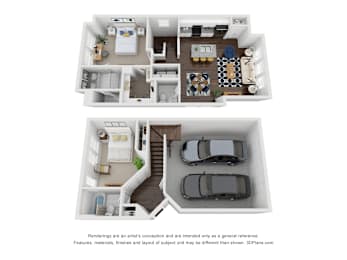 2 beds, 2.5 baths, 1,233 sqft, $2,765