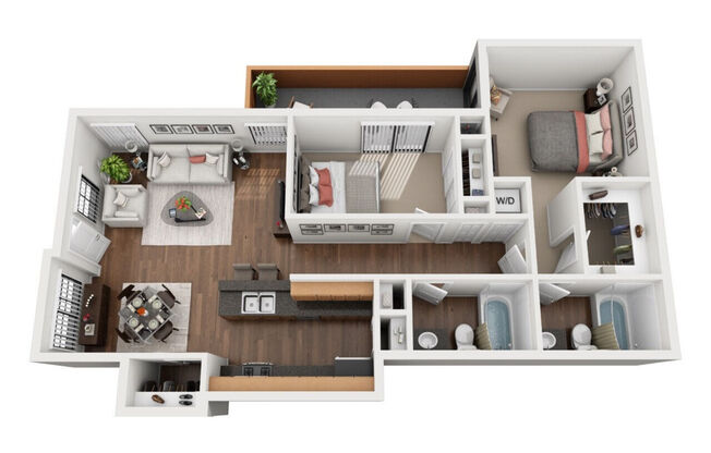 2 beds, 2 baths, 820 sqft, $2,639
