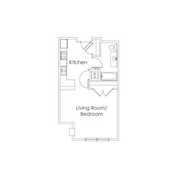 Studio, 1 bath, 559 sqft, $1,155