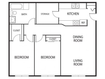 2 beds, 1 bath, 1,000 sqft, $1,605
