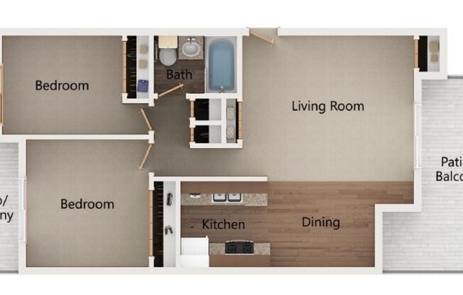 2 beds, 1 bath, 800 sqft, $999, Unit 12044