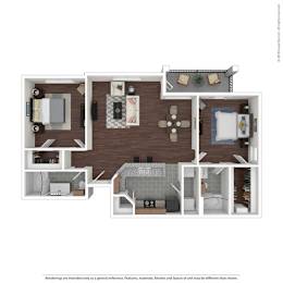 2 beds, 2 baths, 1,170 sqft, $1,430