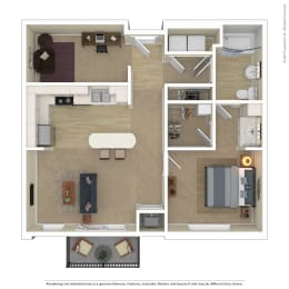 1 bed, 1 bath, 839 sqft, $1,740