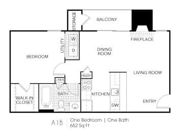 1 bed, 1 bath, 652 sqft, $969