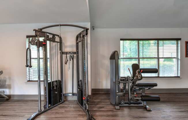 Strength Equipment in fitness center located at Addison on Cobblestone located in Fayetteville, GA 30215