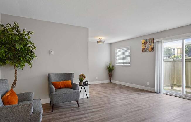 Living Area With Balcony View at Fairmont Apartments, Pacifica, California