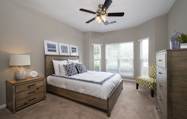 Large bedrooms accommodate king size furniture