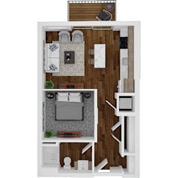 1 bed, 1 bath, 544 sqft, $1,449