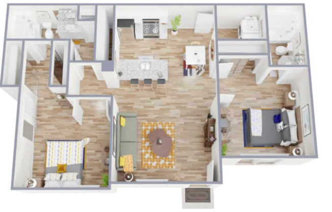 2 beds, 2 baths, 966 sqft, $1,395, Unit 206L