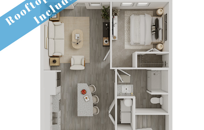 1 bed, 1 bath, 737 sqft, $1,599