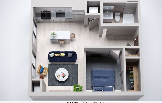 1 bed, 1 bath, 550 sqft, $1,375, Unit 307