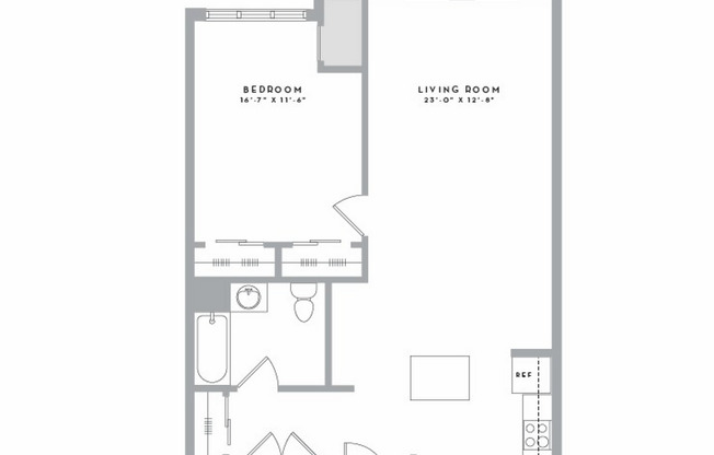 1 bed, 1 bath, 836 sqft, $2,480