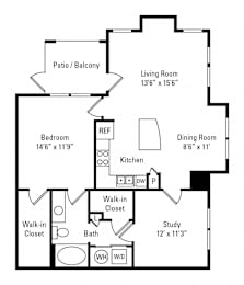 1 bed, 1 bath, 1,005 sqft, $1,414