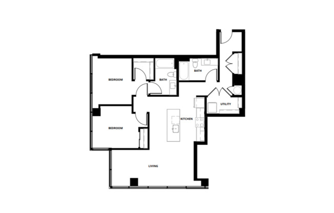 2 beds, 2 baths, 1,157 sqft, $4,395, Unit 214
