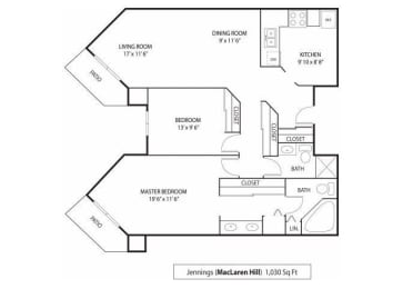 2 beds, 1.8 baths, 1,030 sqft, $2,089
