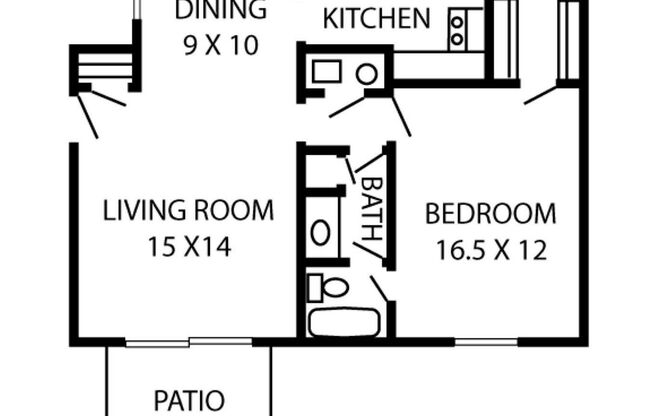 1 bed, 1 bath, 813 sqft, $905, Unit 046 - 104 Castle Drive