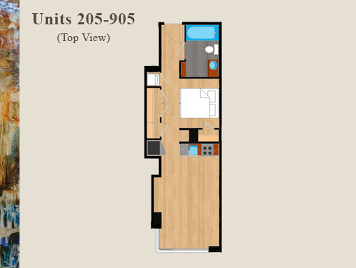 1 bed, 1 bath, $2,725, Unit 205