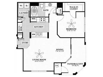 1 bed, 1 bath, 851 sqft, $1,539