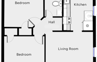 2 beds, 1 bath, 616 sqft, $750, Unit 1850