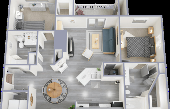 2 beds, 2 baths, 1,004 sqft, $1,400