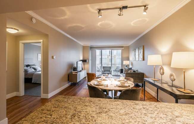 The Mercer Apartments Model Dining Room