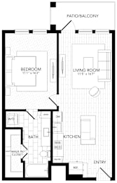 1 bed, 1 bath, 768 sqft, $2,268