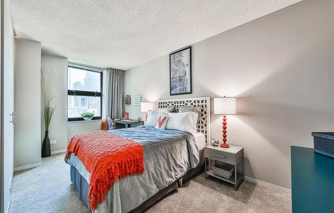 Living room with couch, table at West77, Chicago, IL