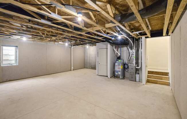 Full basement at Quarry Village Townhomes in DeWitt Michigan