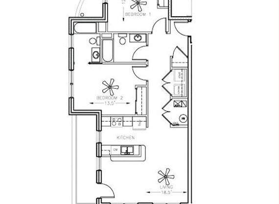 2 beds, 2 baths, 1,173 sqft, $2,640, Unit 202