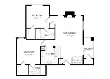 2 beds, 2 baths, 1,006 sqft, $2,250