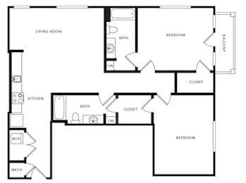 2 beds, 2 baths, 1,227 sqft, $2,293