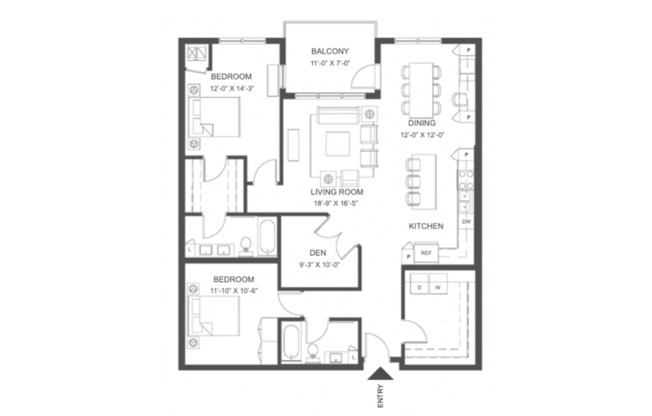 2 beds, 2 baths, 1,495 sqft, $3,795, Unit 225