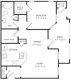 1 bed, 1 bath, 767 sqft, $1,067