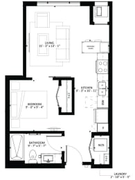 Studio, 1 bath, 536 sqft, $1,306