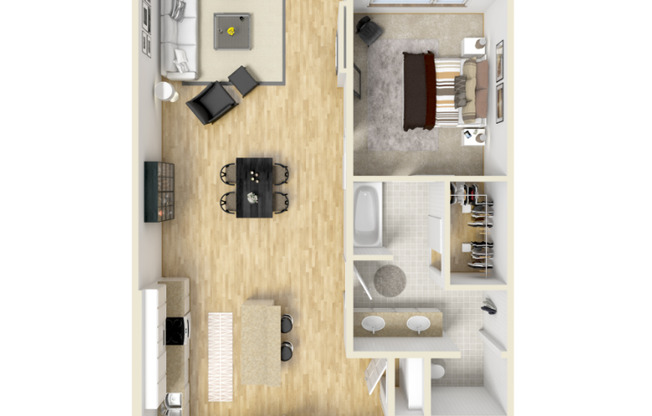 1 bed, 1 bath, 1,124 sqft, $2,106