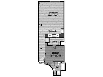 1 bed, 1 bath, 827 sqft, $1,727