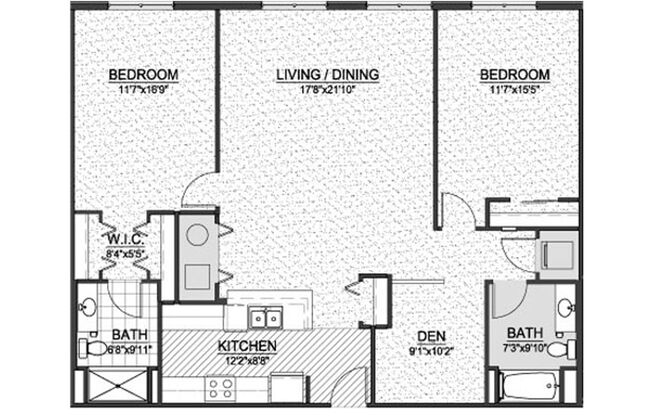 2 beds, 2 baths, 1,254 sqft, $2,250, Unit 522