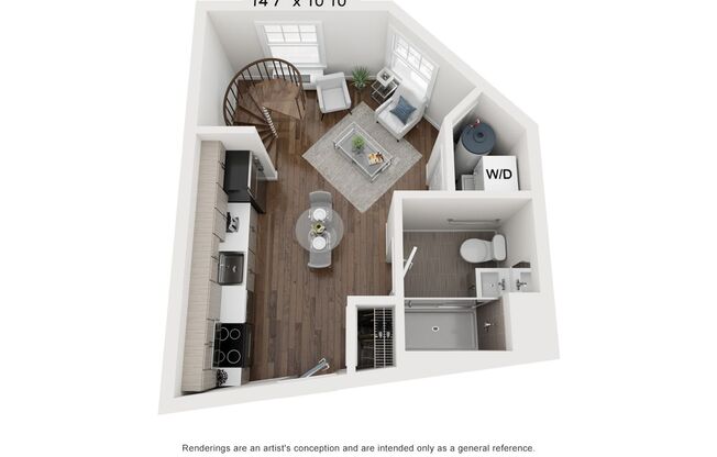 1 bed, 1 bath, 560 sqft, $2,195, Unit 633