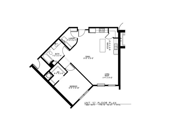 1 bed, 1 bath, 933 sqft, $1,900, Unit 414