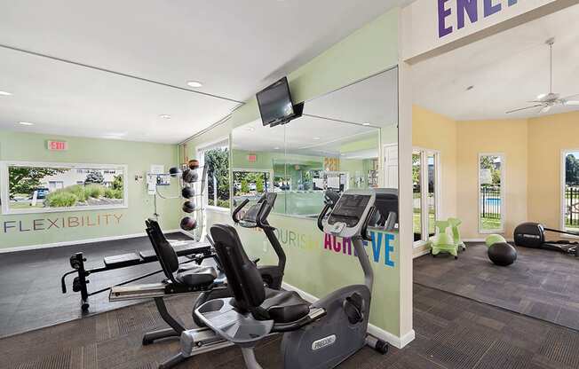 the gym at the preserve apartments