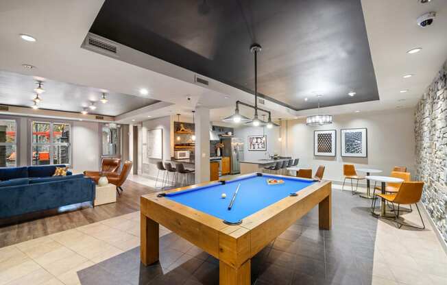 Billiards table area at Beaumont Apartments, 14001 NE 183rd Street, WA