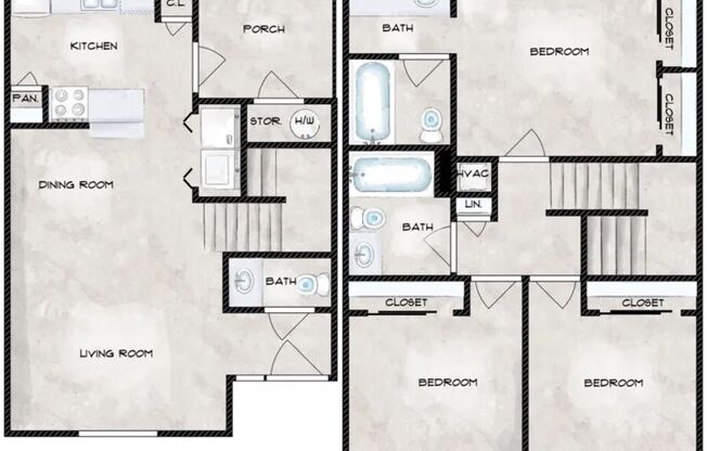 3 beds, 2.5 baths, 1,100 sqft, $1,650, Unit 2206